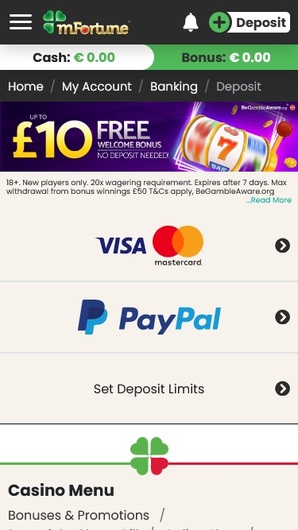 mFortune deposit